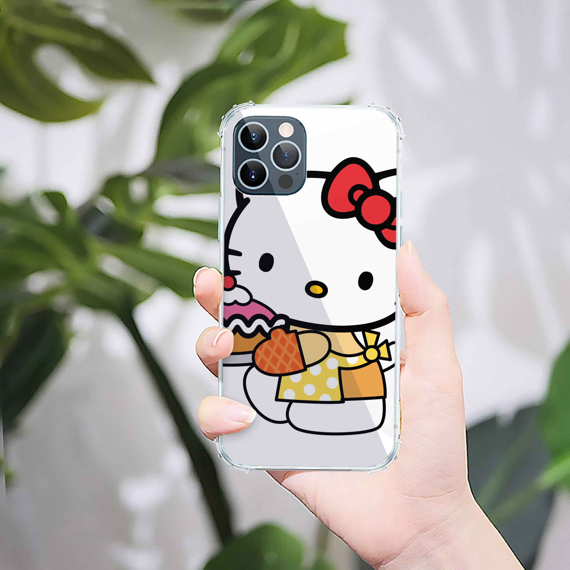 （画像用） Hello Kitty ハローキティ 【iPhone 12シリーズ対応】透明スマホケース（クリアソフトケース）